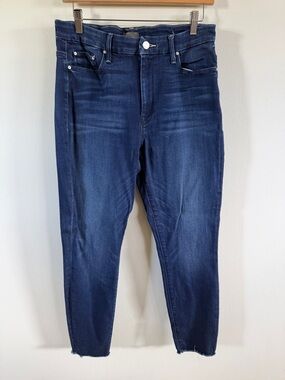 MOTHER Women's Jeans High Waisted Looker Ankle Fray in Dark Blue Wash size 31